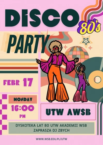 ilustracja aktualności: Zapraszamy na DISCO PARTY UTW AWSB