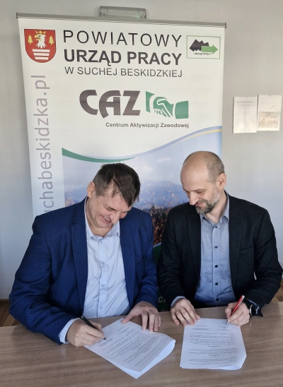 ilustracja aktualności: Podpisanie porozumienia o współpracy pomiędzy Powiatowym Urzędem Pracy w Suchej Beskidzkiej a Akademią WSB
