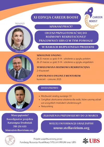 ilustracja aktualności: Bezpłatny projekt dla osób poszukujących pracy Career Boost XI