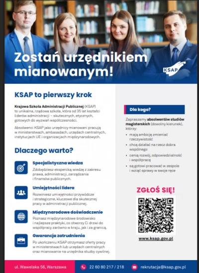 ilustracja aktualności: Program kształcenia na urzędnika mianowanego w Krajowej Szkole Administracji Publicznej