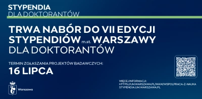 ilustracja aktualności: Trwa VII Edycja Stypendiów m.st. Warszawy dla Doktorantów – nabór wniosków do 16 lipca 2025 r.!