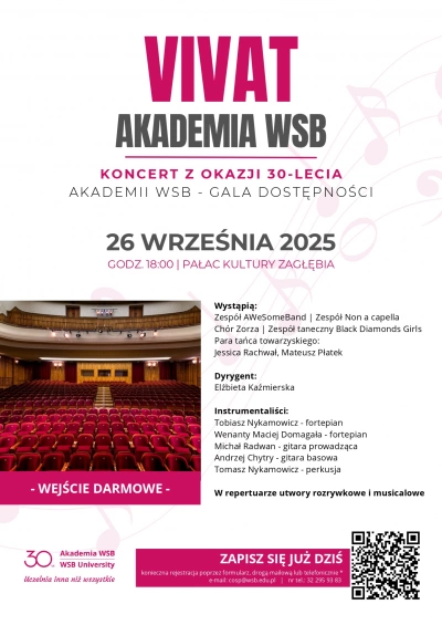 ilustracja aktualności: Koncert z okazji 30-lecia Akademii WSB - Gala Dostępności