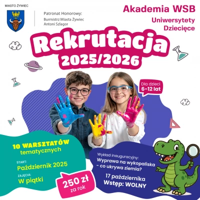 ilustracja aktualności: Zapisz dziecko na studia w Uniwersytecie Dziecięcym Akademii WSB w Żywcu