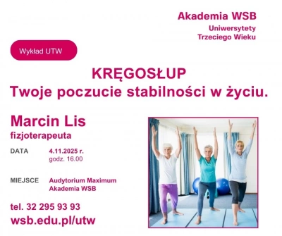 ilustracja aktualności: Kręgosłup. Twoje poczucie stabilności w życiu - Wykład UTW