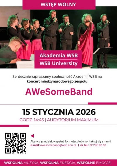 ilustracja aktualności: Karnawał pełen dźwięk&oacute;w &ndash; koncert AWeSomeBand w Akademii WSB