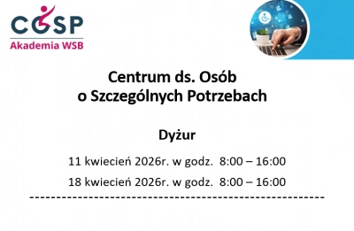 ilustracja aktualności: Harmonogram dyżur&oacute;w COSP