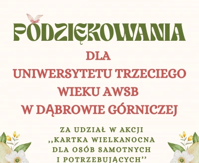 ilustracja aktualności: "Kartka wielkanocna dla os&oacute;b samotnych i potrzebujących" - PODZIĘKOWANIA