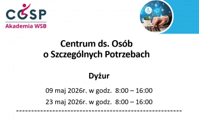 ilustracja aktualności: Harmonogram dyżur&oacute;w COSP