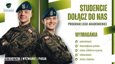 ilustracja aktualności: Ważny komunikat dla uczestnik&oacute;w IX edycji programu Legia Akademicka!