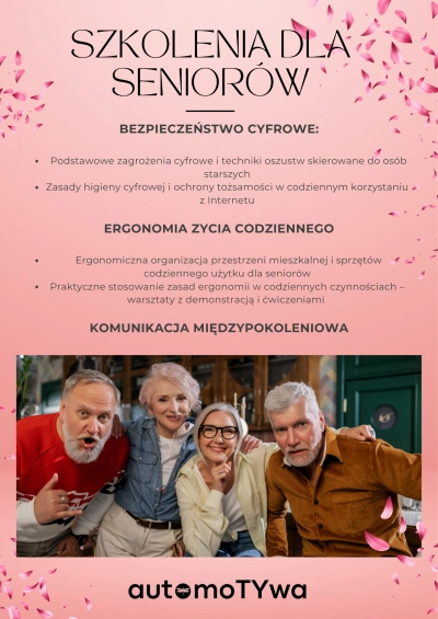 ilustracja aktualności: Szkolenie dla senior&oacute;w - cyberbezpieczeństwo, ergonomia,  komunikacja