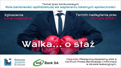 ilustracja aktualności: Wygraj STAŻ w firmie Centrum Prawa Bankowego i Informacji.