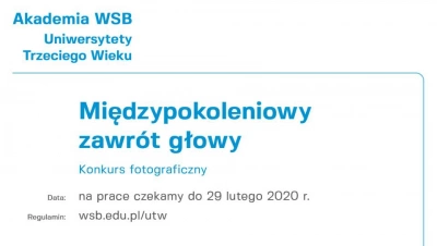 ilustracja aktualności: Konkurs Fotograficzny UTW Akademii WSB - info, regulamin
