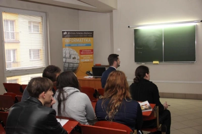 ilustracja aktualności: Przedsiębiorczy Informatyk – cykliczne spotkania Studentów z przedstawicielami praktyki gospodarczej