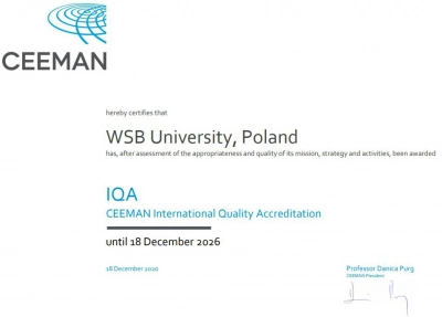 ilustracja aktualności: WSB University CEEMAN IQA accredited institution