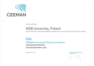 ilustracja aktualności: WSB University CEEMAN IQA accredited institution