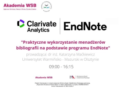 ilustracja aktualności: Szkolenie pt. „Praktyczne wykorzystanie menadżerów bibliografii na podstawie programu EndNote”