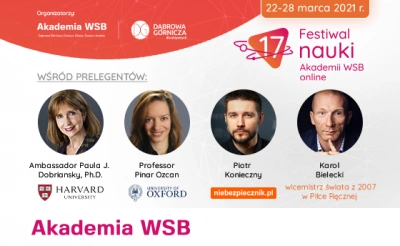 ilustracja aktualności: 17. Festiwal Nauki Akademii WSB online