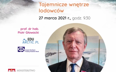 ilustracja aktualności: Tajemnicze wnętrze lodowc&oacute;w! Zapraszamy na kolejny wykład online