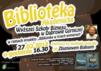 ilustracja aktualności: Autor "Korzeńca" gościem Biblioteki Akademickiej WSB