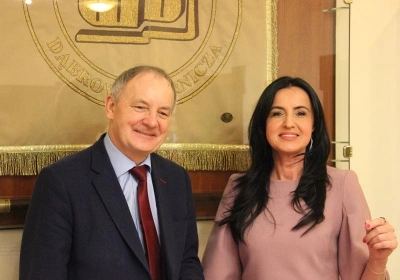 ilustracja aktualności: Prezes dąbrowskich wodociągów z wizytą w WSB