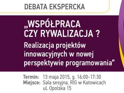 ilustracja aktualności: Debata Ekspercka w RIG: Współpraca czy rywalizacja ? „Realizacja projektów innowacyjnych w nowej perspektywie programowania”