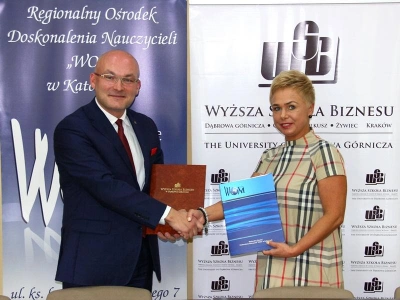 ilustracja aktualności: Regionalny Ośrodek Doskonalenia Nauczycieli „WOM“ w  Katowicach partnerem WSB