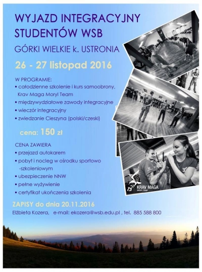 ilustracja aktualności: Wyjazd integracyjny studentów WSB - dołącz do nas