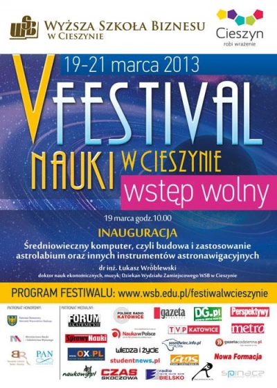 ilustracja aktualności: V Festiwal Nauki w Cieszynie