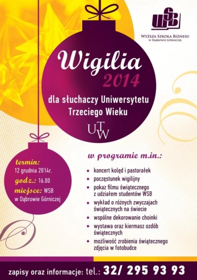 ilustracja aktualności: Międzypokoleniowa Wigilia 2014 r. - zaproszenie