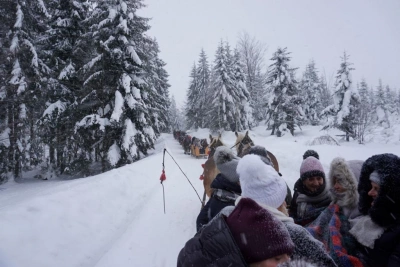 ilustracja aktualności: Ciągną, ciągną sanie, g&oacute;ralskie koniki - Kulig w Kubalonce jak marzenie