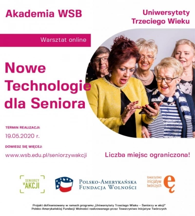 ilustracja aktualności: Nowe Technologie dla Seniora - warsztaty - start 19.05.20