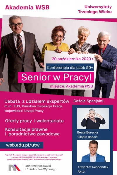 ilustracja aktualności: Konferencja "SENIORZY W PRACY" - 20.10.2020 r