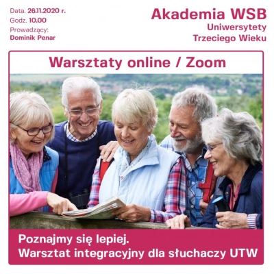 ilustracja aktualności: Warsztaty online dla UTW AWSB / Poznajmy się lepiej / Dominik Penar :)