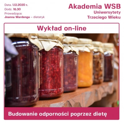 ilustracja aktualności: Budowanie odporności poprzez dietę - wykład 1.12.2020 r.
