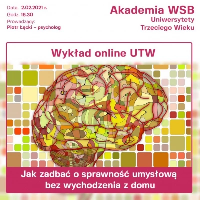 ilustracja aktualności: Gimnastyka Umysłu bez wychodzenia z domu - wykład UTW Akademii WSB