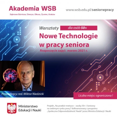 ilustracja aktualności: Wiktor Niedzicki poprowadzi warsztaty "NOWE TECHNOLOGIE W PRACY SENIORA"