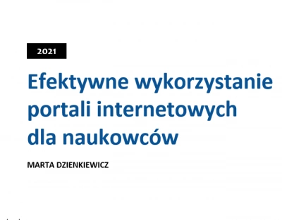 ilustracja aktualności: Szkolenie pt. "Efektywne wykorzystanie portali internetowych dla naukowców"