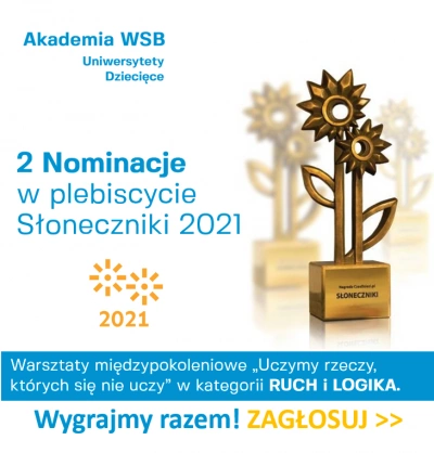 ilustracja aktualności: Uniwersytety Dziecięce Akademii WSB nominowane do nagrody Słoneczniki 2021
