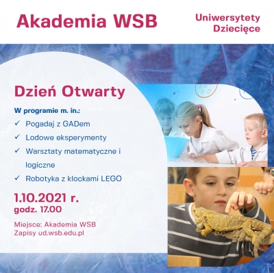 ilustracja aktualności: Dzień OTWARTY Uniwersytet&oacute;w Dziecięcych Akademii WSB już 1 października! 