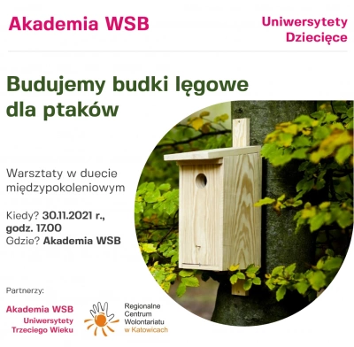 ilustracja aktualności: Bezpłatne warsztaty "Budujemy budki lęgowe dla ptak&oacute;w"