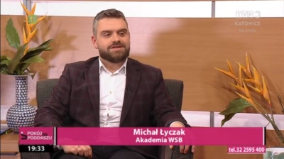 ilustracja aktualności: Michał Łyczak z Akademii WSB w TVP3 Katowice